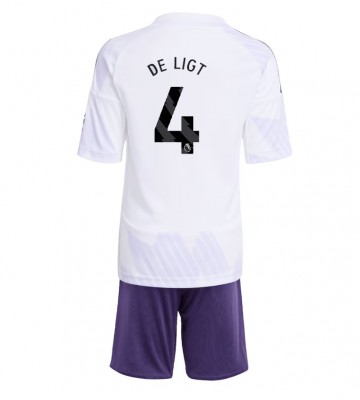 Manchester United Matthijs de Ligt #4 Udebanetrøje Børn 2025-26 Kortærmet (+ Korte bukser)